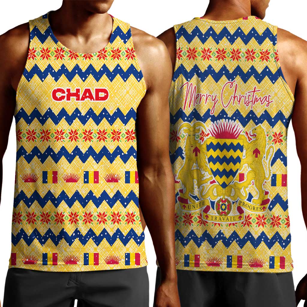 Chad Christmas Men Tank Top National Coat of Arms, and Festive Motif - African Pride