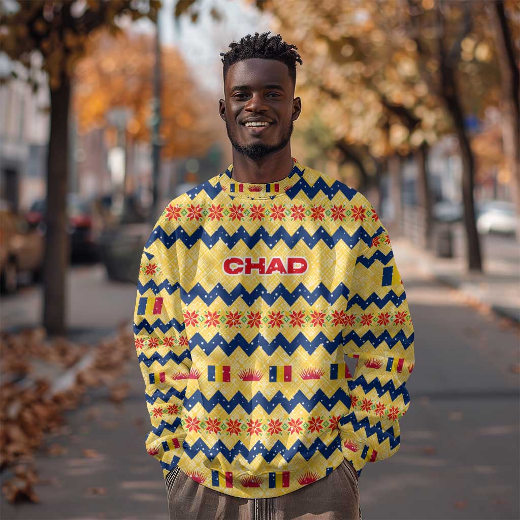Chad Christmas Sweatshirt National Coat of Arms, and Festive Motif - African Pride