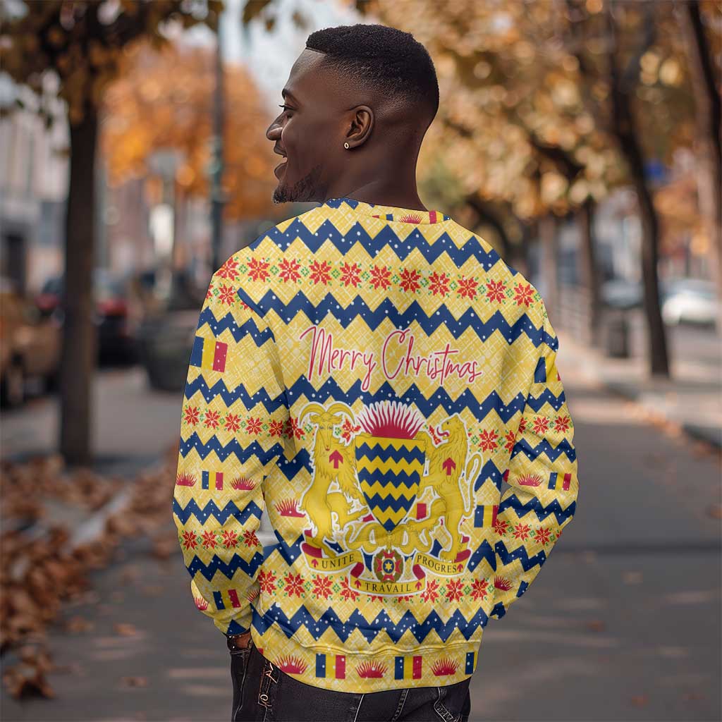 Chad Christmas Sweatshirt National Coat of Arms, and Festive Motif - African Pride