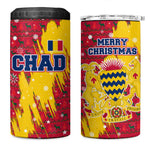 Chad Christmas 4 in 1 Can Cooler Tumbler National Coat of Arms and Snowflake Accents - African Pride