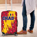 Chad Christmas Luggage Cover National Coat of Arms and Snowflake Accents - African Pride