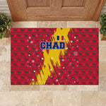 Chad Christmas Rubber Doormat National Coat of Arms and Snowflake Accents - African Pride