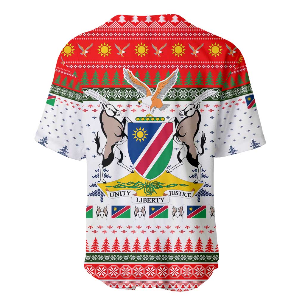 Namibia Christmas Baseball Jersey Coat of Arm National Flag Motif - African Pride