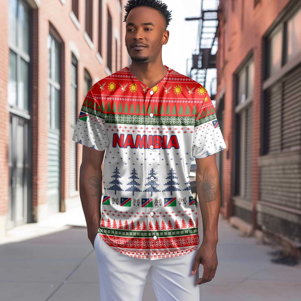 Namibia Christmas Baseball Jersey Coat of Arm National Flag Motif - African Pride