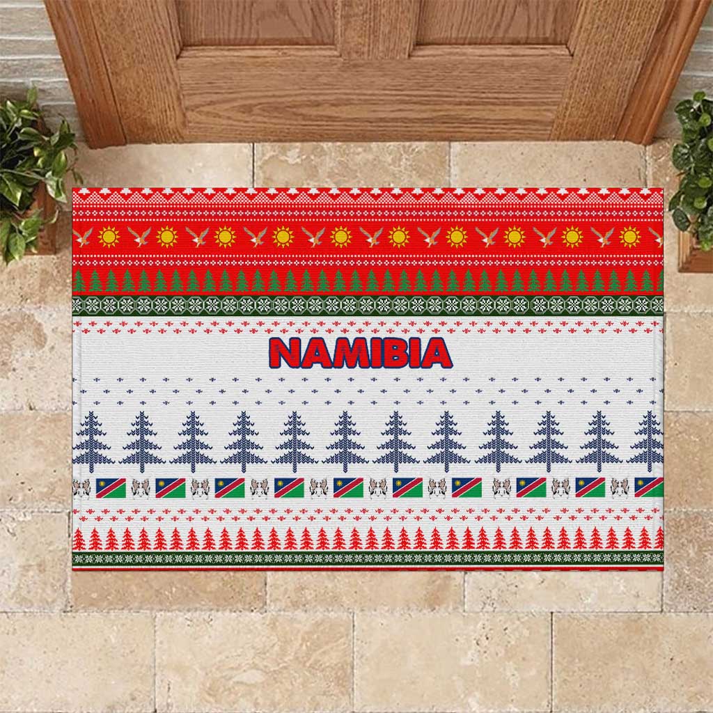 Namibia Christmas Rubber Doormat Coat of Arm National Flag Motif - African Pride