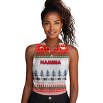 Namibia Christmas Women Sleeveless Polo Shirt Coat of Arm National Flag Motif - African Pride