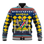 Namibia Christmas Baseball Jacket Coat of Arms and Flag Map Motif - African Pride