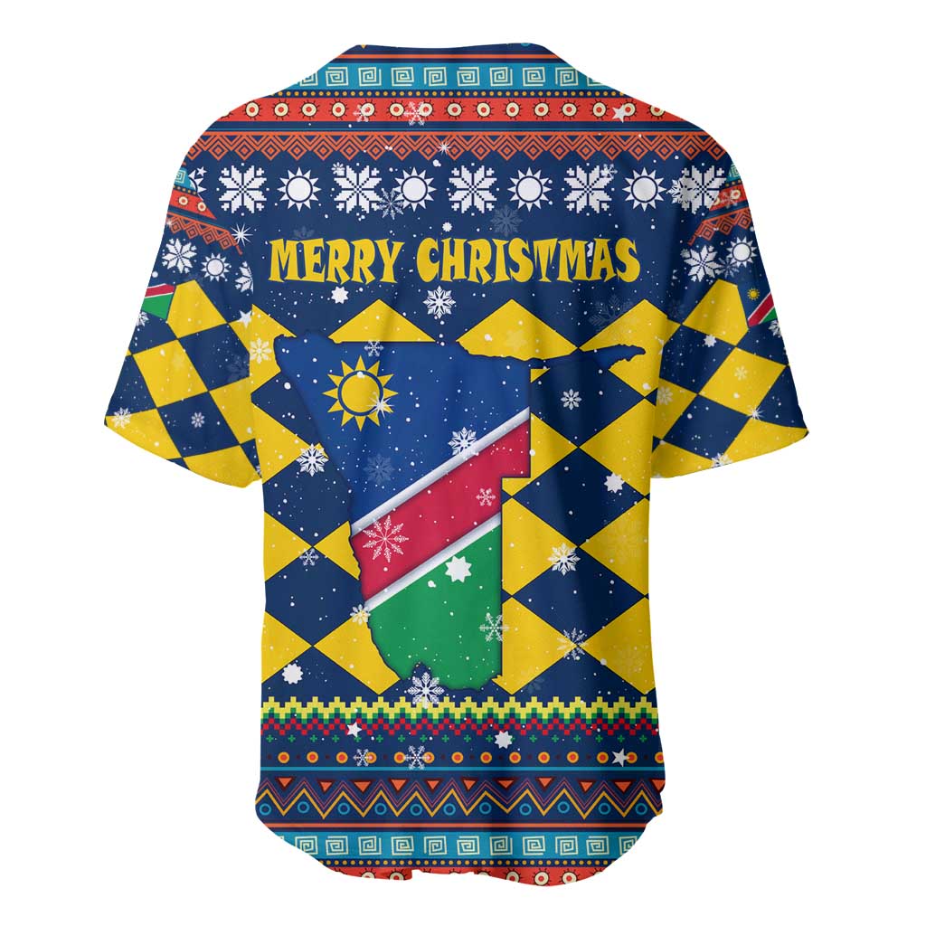 Namibia Christmas Baseball Jersey Coat of Arms and Flag Map Motif - African Pride