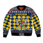 Namibia Christmas Bomber Jacket Coat of Arms and Flag Map Motif - African Pride