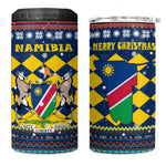 Namibia Christmas 4 in 1 Can Cooler Tumbler Coat of Arms and Flag Map Motif - African Pride