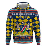 Namibia Christmas Hoodie Coat of Arms and Flag Map Motif - African Pride