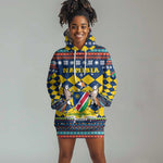 Namibia Christmas Hoodie Dress Coat of Arms and Flag Map Motif - African Pride