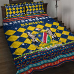 Namibia Christmas Quilt Bed Set Coat of Arms and Flag Map Motif - African Pride