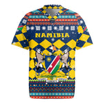 Namibia Christmas Rugby Jersey Coat of Arms and Flag Map Motif - African Pride