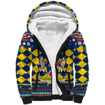 Namibia Christmas Sherpa Hoodie Coat of Arms and Flag Map Motif - African Pride