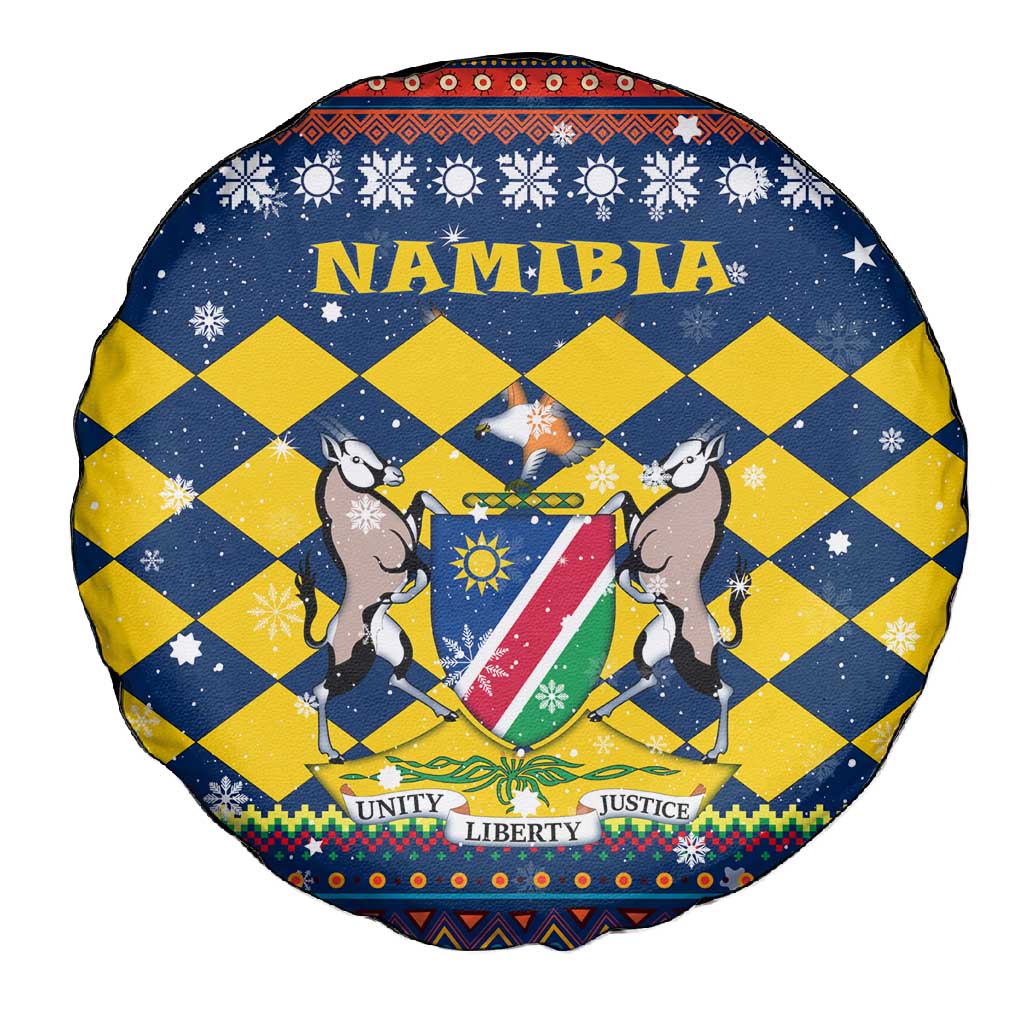 Namibia Christmas Spare Tire Cover Coat of Arms and Flag Map Motif - African Pride