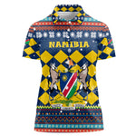 Namibia Christmas Women Polo Shirt Coat of Arms and Flag Map Motif - African Pride