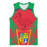 Mauritius Dodo Basketball Jersey Flag Coat of Arms Traditional Patterns - African Pride