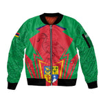 Mauritius Dodo Sleeve Zip Bomber Jacket Flag Coat of Arms Traditional Patterns
