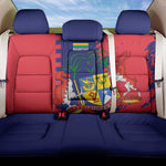 Afro Mauritius Back Car Seat Cover Map Design with Flag Coat of Arms