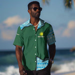Rwanda Hawaiian Shirt with Green Nature Map Waterfall Sunburst Spirit