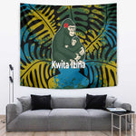 Rwanda Tapestry with Gorilla Family Kwita Izina Leaf Jungle Spirit