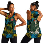 Rwanda Women Racerback Tank with Gorilla Family Kwita Izina Leaf Jungle Spirit