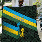 Rwanda Quilt with Tour du Rwanda Cycling Race Flag Stripe Spirit