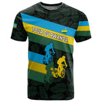 Rwanda T shirt with Tour du Rwanda Cycling Race Flag Stripe Spirit