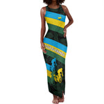 Rwanda Tank Maxi Dress with Tour du Rwanda Cycling Race Flag Stripe Spirit