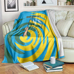 Rwanda Blanket with Imigongo Spiraling Flag Hand Wave Time Spirit