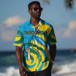 Rwanda Hawaiian Shirt with Imigongo Spiraling Flag Hand Wave Time Spirit