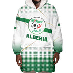 Algeria Soccer Wearable Blanket Hoodie with Desert Warriors Text and National Flag Design