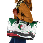 Algeria Leather Tote Bag with National Flag and Coat of Arms Crest Design