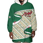 Algeria Wearable Blanket Hoodie with Arabic Calligraphy and Traditional Pattern Design