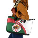 Algeria Leather Tote Bag with National Emblem and Map Design