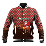 Morocco Christmas Baseball Jacket Santa Claus Camel Caravan Desert Scene - African Pride