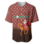 Morocco Christmas Baseball Jersey Santa Claus Camel Caravan Desert Scene - African Pride