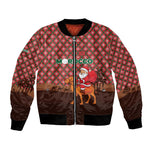 Morocco Christmas Bomber Jacket Santa Claus Camel Caravan Desert Scene - African Pride