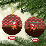 Morocco Christmas Ceramic Ornament Santa Claus Camel Caravan Desert Scene - African Pride