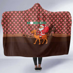 Morocco Christmas Hooded Blanket Santa Claus Camel Caravan Desert Scene - African Pride