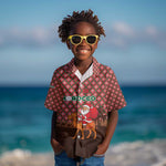 Morocco Christmas Kid Hawaiian Shirt Santa Claus Camel Caravan Desert Scene - African Pride