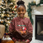 Morocco Christmas Kid Ugly Christmas Sweater Santa Claus Camel Caravan Desert Scene - African Pride