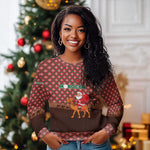 Morocco Christmas Ugly Christmas Sweater Santa Claus Camel Caravan Desert Scene - African Pride