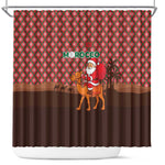 Morocco Christmas Shower Curtain Santa Claus Camel Caravan Desert Scene - African Pride
