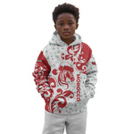 Morocco Christmas Kid Hoodie Red Horse Santa Hat Arabesque Pattern a - African Pride