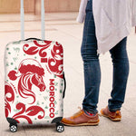 Morocco Christmas Luggage Cover Red Horse Santa Hat Arabesque Pattern a - African Pride