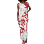 Morocco Christmas Tank Maxi Dress Red Horse Santa Hat Arabesque Pattern a - African Pride