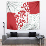 Morocco Christmas Tapestry Red Horse Santa Hat Arabesque Pattern a - African Pride