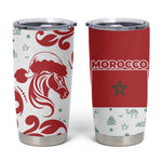 Morocco Christmas Tumbler Cup Red Horse Santa Hat Arabesque Pattern a - African Pride